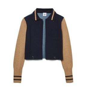 CAbi Turn Back Cardigan Color Block Varsity Sweater